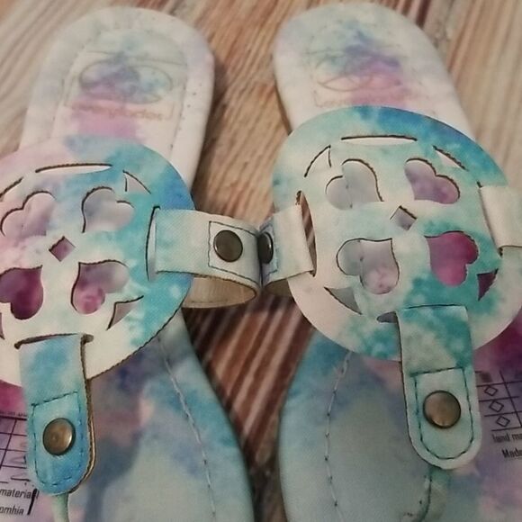 EVERGLADES Watercolor Tiedye Medallion Sandals NEW - Picture 5 of 9